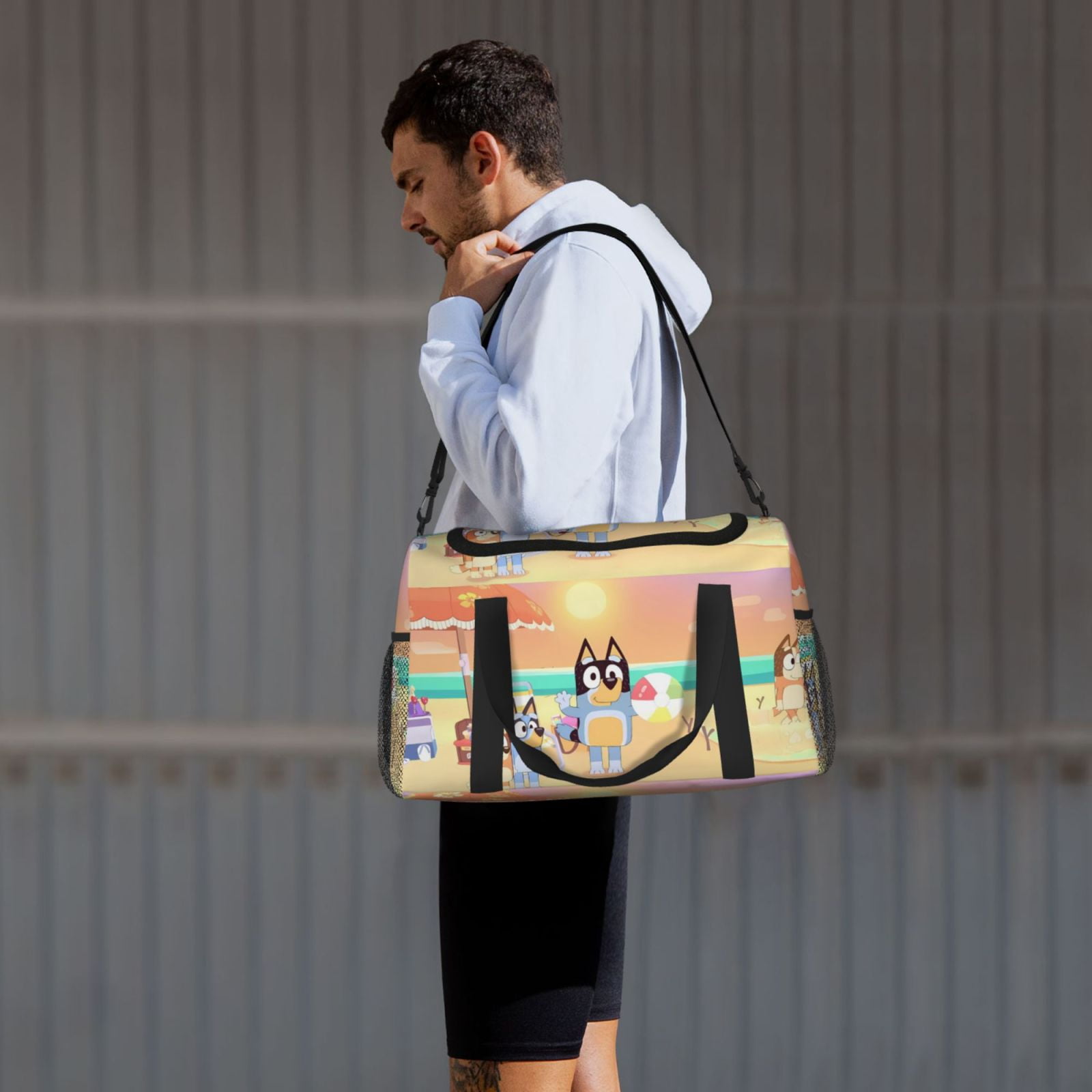 Silaia Bluey Print Travel Duffle Bag,Weekender Bag Carry On Tote Bags,Sport Gym Bag, Hospital Bag for Labor and Delivery, Overnight Bag Luggage Bag