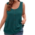 thumbnail image 1 of WRKEKC Womens Tank Tops Solid Color Crew Neck Pocket Button Front Plus Size Summer Tank Casual Loose Fit Lightweight, 1 of 9