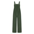 thumbnail image 6 of LEBONYARD Women's Open Back Jumpsuits,Corduroy Overalls for Women Barrel Wide Leg Bib Corduroy Pants Women Adjustable Romper Jumpsuit with Pockets Army Green XL, 6 of 8