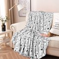 thumbnail image 2 of Black and White Halloween Ghosts Round Blanket,Comfortable Soft Flannel Throw Blanket,All Season,Warm Lightweight Blankets for Sofa Bed Couch Living Room Chair 47"x47", 2 of 5