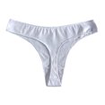 thumbnail image 3 of Scyoekwg Thongs for Womens Thong Low Waisted Solid Color Ladies Panties Fashion Breathable Bikini Underwear Hipster Panties T-back Underpants Pack of 3(White,XL), 3 of 3