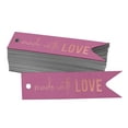 thumbnail image 1 of Inkdotpot Pack Of 50 Made With Love Text Favor Paper Tags Craft Real Rose Gold Foil Hang Tags, 1 of 6
