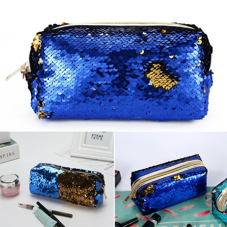 Blue sparkly deals clutch bag