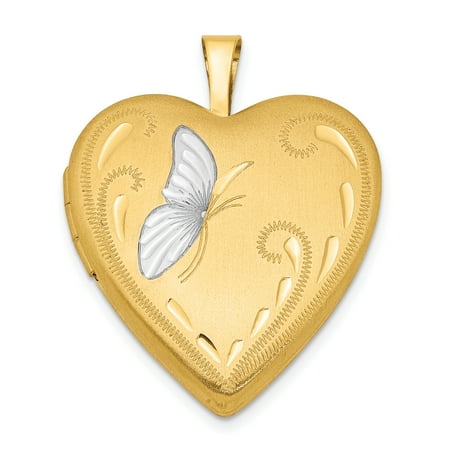 IceCarats - 1/20 Gold Filled Butterfly 19mm Heart Photo ...
