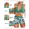 thumbnail image 3 of SHEWIN Women's Bikini Sets 2 Piece Swimsuit Summer Tropical Print Beachwear Halter Bathing Suit Green S, 3 of 10