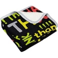 thumbnail image 3 of SKYSONIC Velvet Plush Throw Thermal Blanket - 4x5FT - Decorative Crossed Words Printed for Couch Bed Sofa Car, 3 of 5