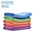 thumbnail image 3 of CIVG 5pcs Microfibre Dish Towels Fish Scale Cleaning Cloth Reusable Kitchen Wipes Soft Dishcloths Lint-Free Cleaning Cloth for Mirror Glass Tableware Screen Window, 3 of 8