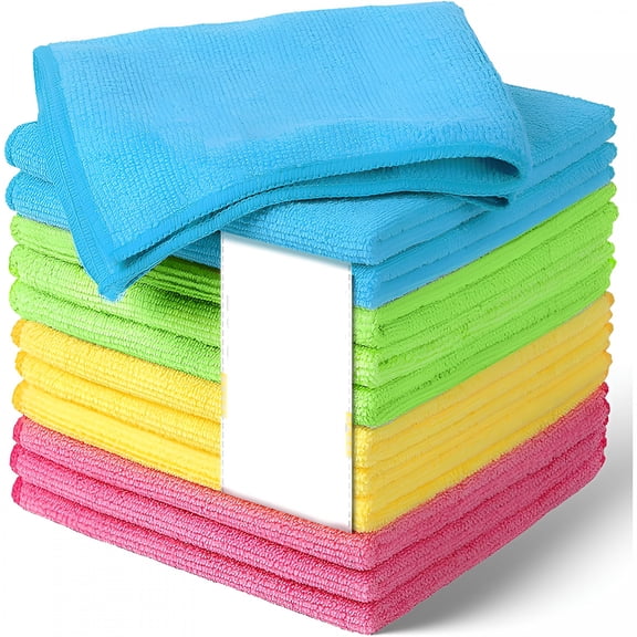 ARLAJO Microfiber Cleaning Cloth 12 Pack-12 X 12 Inches-Rags for Cleaning House Streak-Free Wipes for Screens,Dusting&Appliances-Premium Micro Fiber Cloth for Cleaning