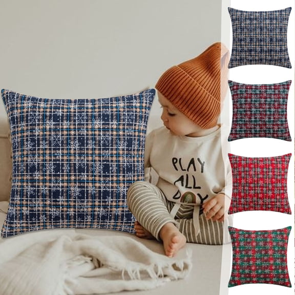 Dmlowu Christmas Pillow Covers 18x18, Fashion Christmas Pillow Covers for Couch, Microfiber Christmas Throw Pillows Covers for Holiday Party Christmas Decorations