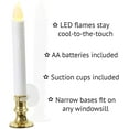 LampLust Flameless Taper Window Candles With Gold Bases, Set of 4