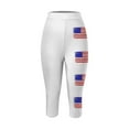 thumbnail image 3 of kpoplk Women Yoga Capri Leggings High Waist Tummy Control for Sports Running Soft Durable(White,S), 3 of 4