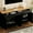 Black, variant on TV Stand with 2 Drawers & 2 Cabinets | Versatile Storage in Various Rooms | Rustic Handles and Curved Design | Adjustable Shelves for Media Devices