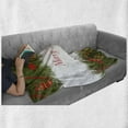 thumbnail image 6 of Christmas Soft Flannel Fleece Throw Blanket, Christmas Tree with Elements and Burning Candle Retro Style Hand Writing, Cozy Plush for Indoor and Outdoor Use, 50" x 70", Multicolor, by Ambesonne, 6 of 6