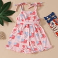 thumbnail image 4 of Splozh Newborn Fourth of July Outfits Girl 12 18 24 Months 2T3T4T5T Bow Romper Overall Infant Baby 4th of July Red White Blue Clothes,Red,18-24 Months, 4 of 4