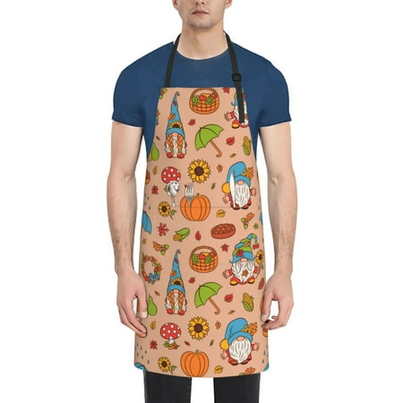 

Goofa Fall Gnomes1 Printed Waterproof Apron 33 Chef Aprons for Men Heavy Duty Chemical Work Apron Adjustable Bib Apron