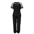 thumbnail image 5 of ZRBYWB Pajamas For Women Short Sleeve Color Block Sleepwear Tops With Long Pants Pjs Set Nightwear Women Pajama Set, 5 of 7