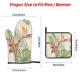 thumbnail image 4 of XMXT Heat Resistant Oven Mitts and Pot Holders Sets, Watercolor Retro Plants Oven Mitt Hot Pads Kitchen Cooking BBQ Gloves, 4 Pcs, 4 of 8