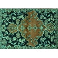 thumbnail image 1 of Ahgly Company Indoor Rectangle Persian Turquoise Blue Traditional Area Rugs, 2' x 4', 1 of 4