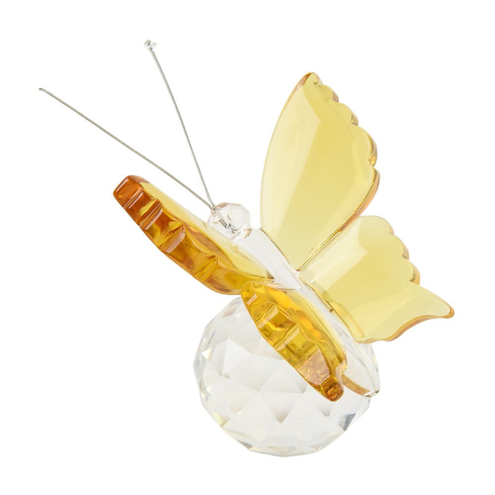 Crystal Amber Resin Butterfly Figurines Paperweights Crafts