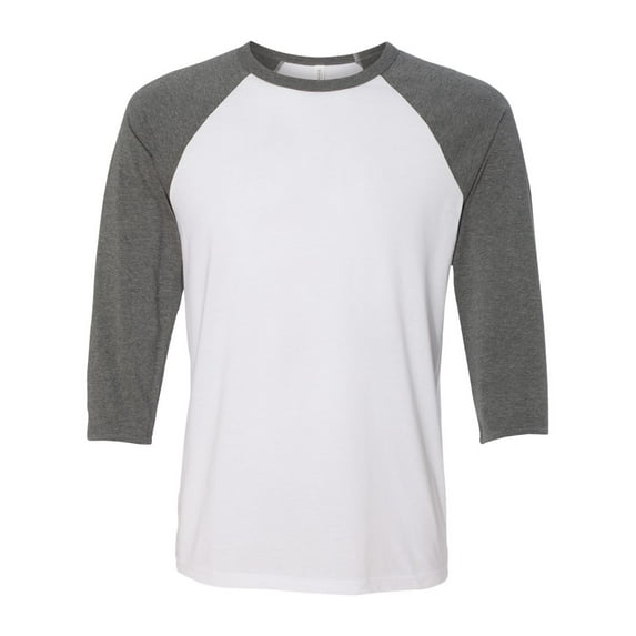 BELLA + CANVAS Unisex Three-Quarter Sleeve Baseball Tee Size up to 2XL