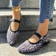 thumbnail image 3 of CHICVOMEY Flats for Women Breathable Mesh Shoes for Women Casual Work Ballet Flats Shoes Leopard Flats with Adjustable Strap, 3 of 6
