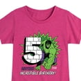 thumbnail image 3 of Marvel Hulk - Incredible Birthday 5 - Toddler And Youth Girls Fitted Short Sleeve Graphic T-Shirt, 3 of 5