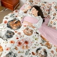 thumbnail image 4 of Homewish Kawaii Guinea Pig 7-Piece Twin Bedding Sets,Rustic Flower Bedding Comforter Set,Orange White Gray Sheet Sets For Men Women,Microfiber Bedroom Decor Reversible, 4 of 8