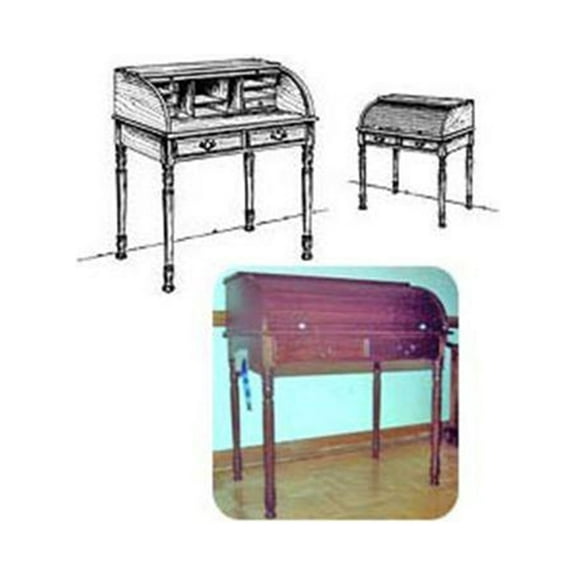 Woodcraft Project Paper Plan To Build Small Roll Top Desk - Material Not Included