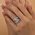 thumbnail image 3 of Veda Jewel 14K White Gold Plated 1.7 Ct Pear Cut Halo Engagement Ring Set - Lab Created Diamond Bridal Jewelry Set with Enhancer Band for Women's - Gift for Celebrations and Engagement, 3 of 3