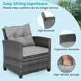 thumbnail image 6 of Topbuy 3 Pieces Outdoor Furniture Set Patio PE Rattan Conversation Set with Removable Cushions PE Wicker Sofas with Tempered Glass Side Table, 6 of 10