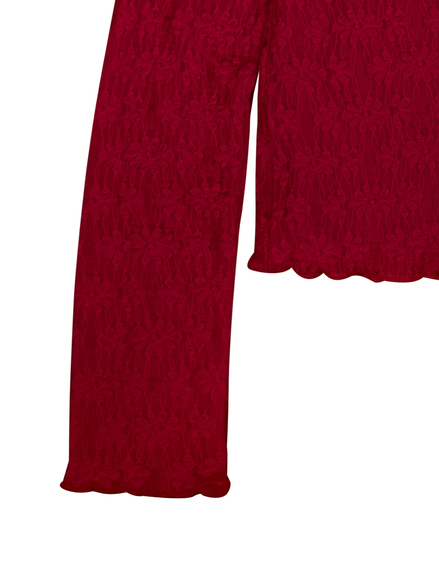 Planet Gold Girls' Long Sleeve Lace Top and Skirt, 2-Piece Set, Sizes 4-18
