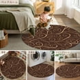 thumbnail image 6 of Coffee Beans Washable Area Rug&nbsp;4 ft Vintage Brown Floral Branch Soft Round&nbsp;Rugs for Living Room, Non Slip Carpet for Bedroom&nbsp;Entryway Dining Room, 6 of 9