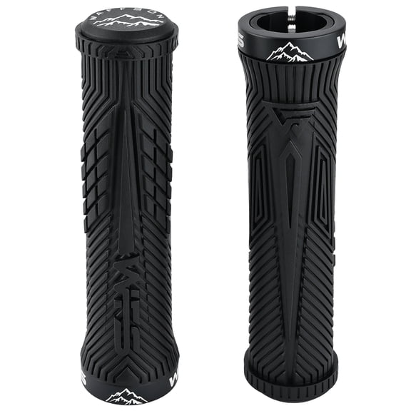 WFS Volatus MTB Grip – Lock-on, Anti-Slip, Single Clamp Bike Handle – Black, GP18HH-BLK