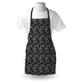 thumbnail image 4 of Monochrome Apron, Monotone Composition with Swirled Foliage Flowers on Dark Background, Unisex Kitchen Bib with Adjustable Neck for Cooking Gardening, Adult Size, Charcoal Grey White, by Ambesonne, 4 of 4