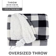 thumbnail image 6 of Sunbeam Electric Heated Throw Blanket Black Plaid Microplush Faux Shearling 4 Heat Settings 60x80, 6 of 11