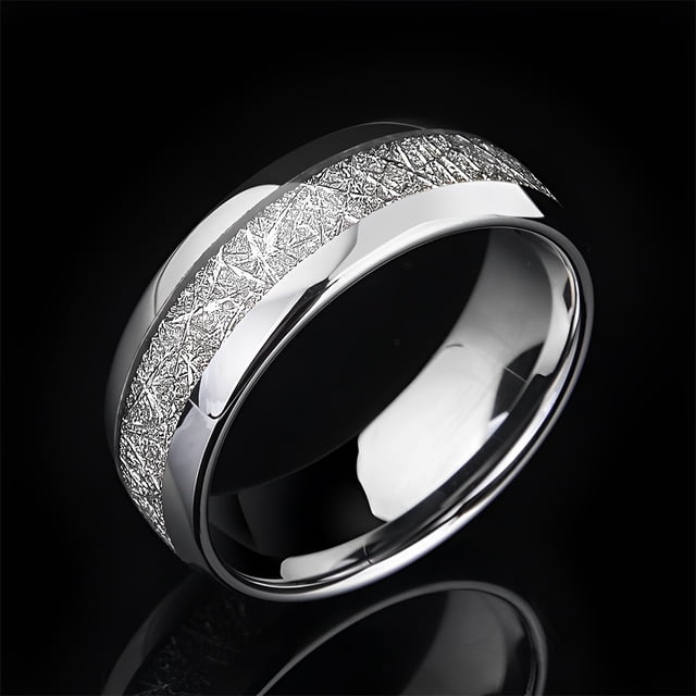 Stainless Steel Ring Jewelry Delicate Rings Dressing Up Decorative Accessory for Wedding Engagement Party Daily Working Silver Size 7