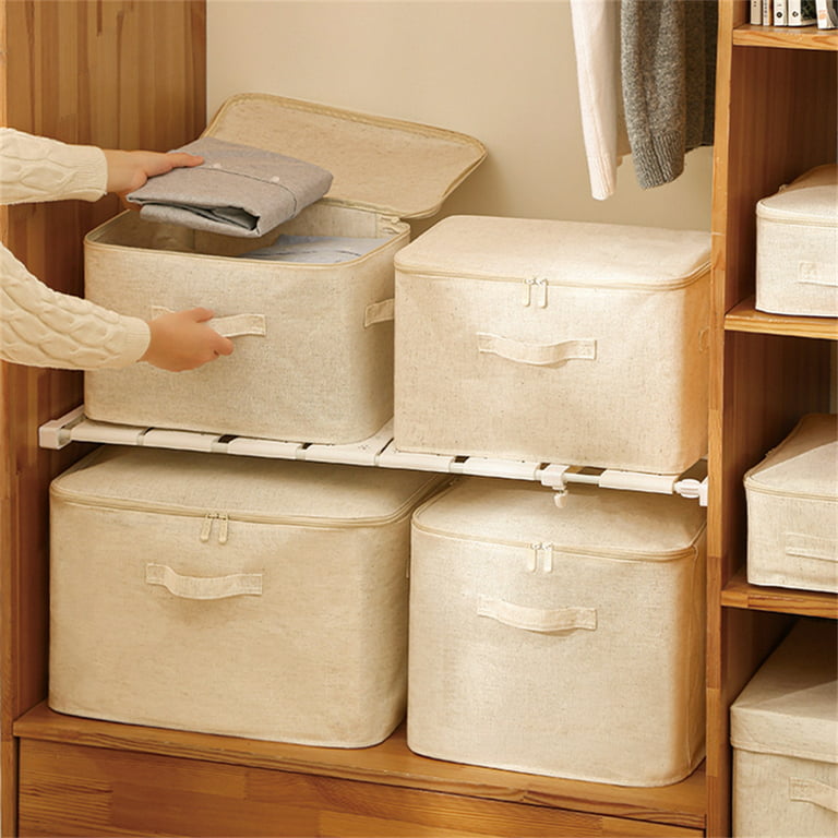 Storage Boxes Home Storage & Organization Drawer type cotton linen box  clothes organizer folding closet storage box 40*27*17cm