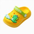 thumbnail image 3 of CAUYDY Kids Lightweight EVA Clog Sandals, 3D Dino Decor Closed Toe Convertible Back Strap Summer Slippers(L101-Yellow,8), 3 of 5