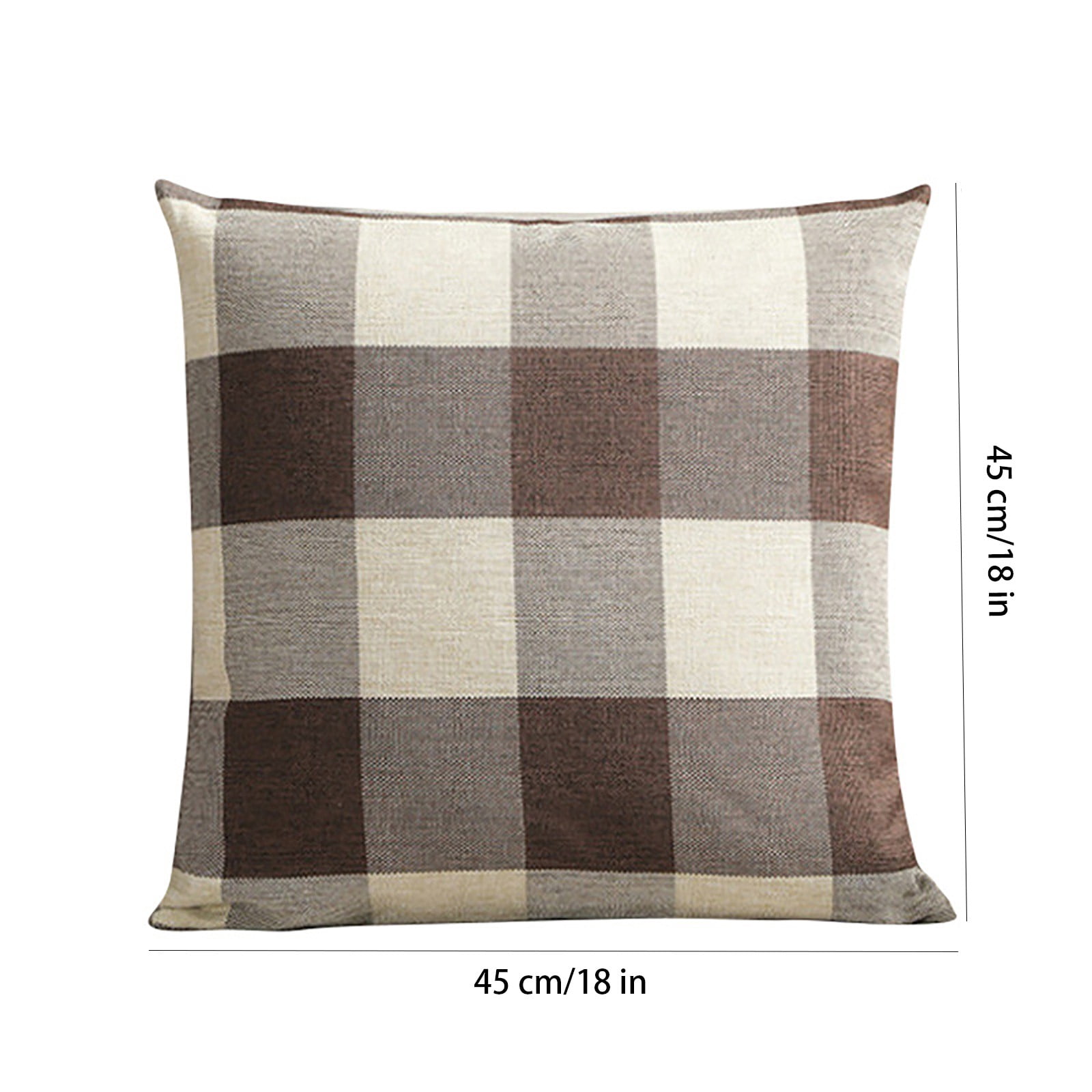 SUSHANG 2 Pieces of Brown Cushions Buffalo Checker Plaids Cushion Square Decorative Throw Pillow Cusion for Couch 18" X 18" Coffee 2 Pack