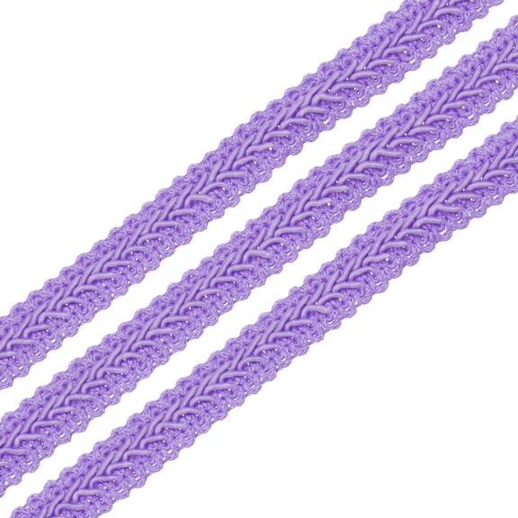 Uxcell 1/2" x 13 Yard Gimp Braid Trim Polyester Woven Fabric Ribbon, Light Purple