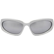 Balenciaga Silver Mirror Wrap Men's Sunglasses BB0157S 004 65