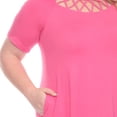 thumbnail image 5 of White Mark Short Sleeve Criss-Cross Neck A-Line Dress, Women's Plus, 1X-3X, 5 of 6