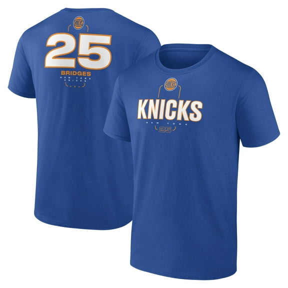 Men's Mikal Bridges Blue New York Knicks Behind The Back Name & Number T-Shirt