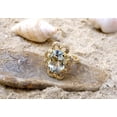 thumbnail image 2 of HeartsAndYou 1.2ct Oval Cut Moissanite Engagement Ring for Women 18k Yellow Gold Over Silver Floral Solitaire, 2 of 7