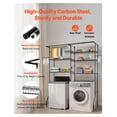 thumbnail image 6 of Over Washer Dryer Shelves 6 Tier, Laundry Storage Rack with Hanger Rod & Hooks, 6 of 6