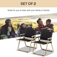 thumbnail image 4 of Outsunny 2 Pack Folding Camping Chairs, Lightweight Portable Steel Frame Armchairs with Oxford Fabric, 286 lbs Capacity, Black, for Beach, Fishing, Picnic and Hiking Trips, 4 of 8