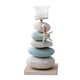thumbnail image 3 of Candelabro de piedra náutica para centro de mesa, soporte para velas de pilar de playa Verde Blanco, 3 of 9