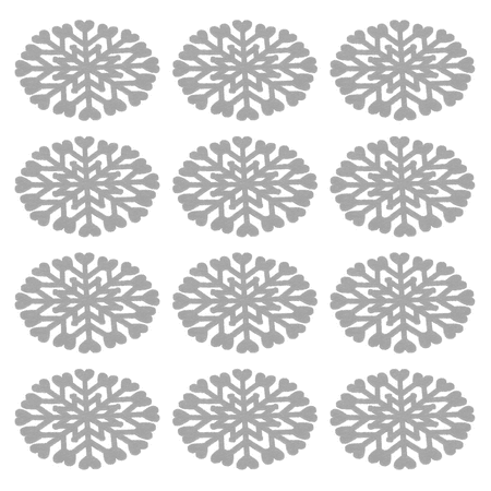 

WHAMVOX 12 Pcs Felt Snow Coaster Festive Cup Mats Heat Insulation Child