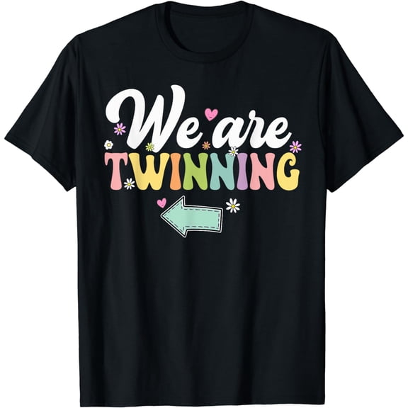 We're Twinning With My Bestie Twin Day Spirit Week Retro 70s T-Shirt