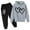 Light Gray, variant on Tiijoy Toddler Girls Valentine's Day Sweatsuit Active Hoodie Sweatpants Set, Sizes 3-4T